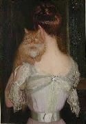 Lilla Cabot Perry Woman with a Cat oil on canvas